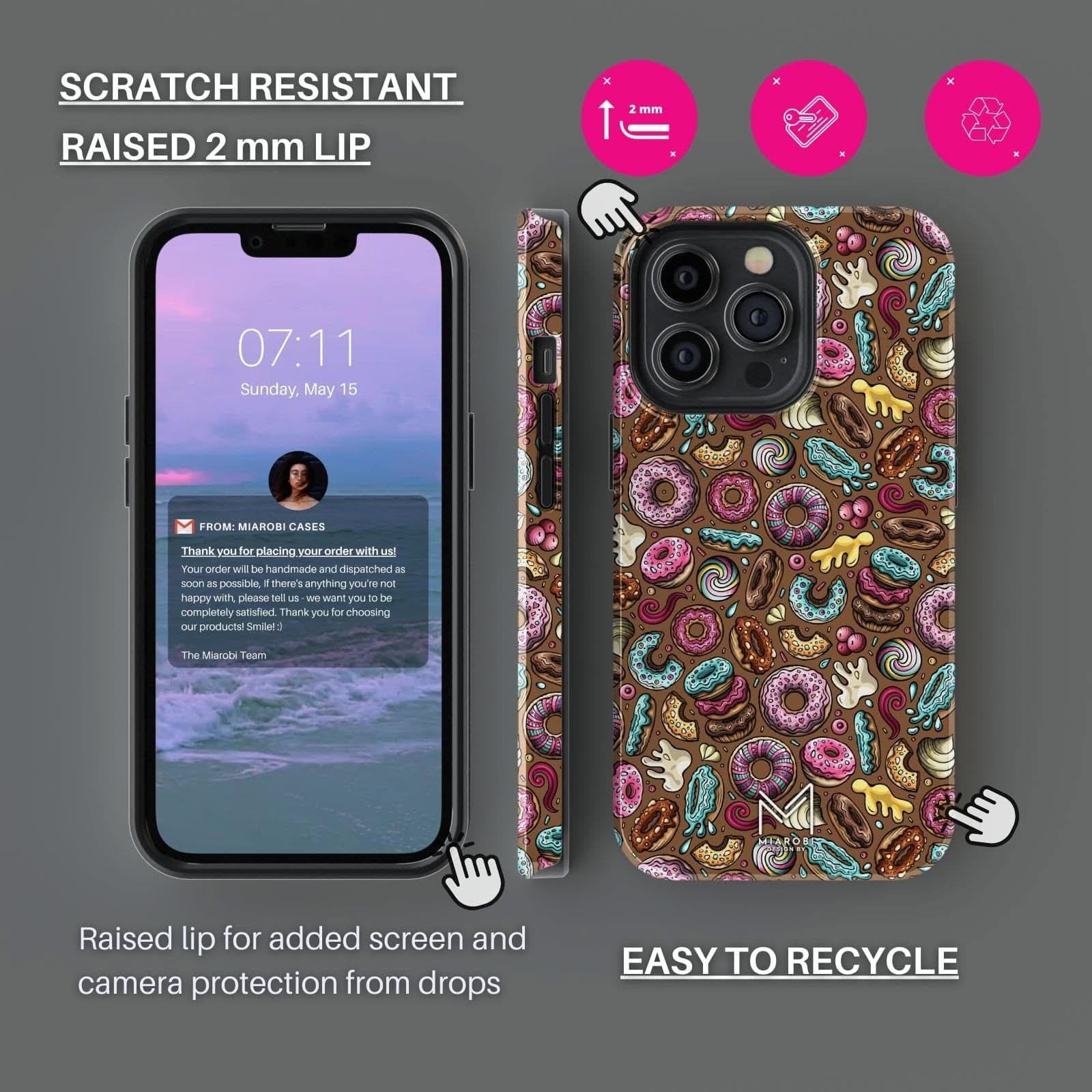 Sweet Tooth Fix (Brown) Phone Case - Miarobi Design By