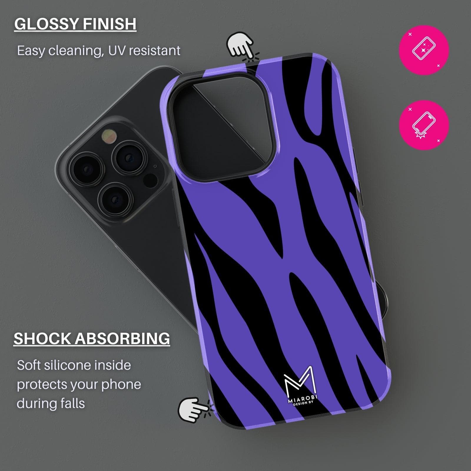 Timeless Zebra Chic (Blue) Phone Case - Miarobi Design By