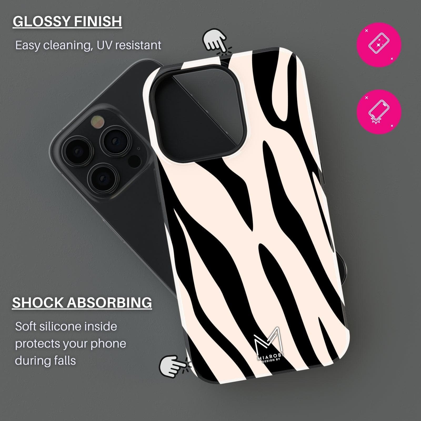 Timeless Zebra Chic (Latte) Phone Case - Miarobi Design By