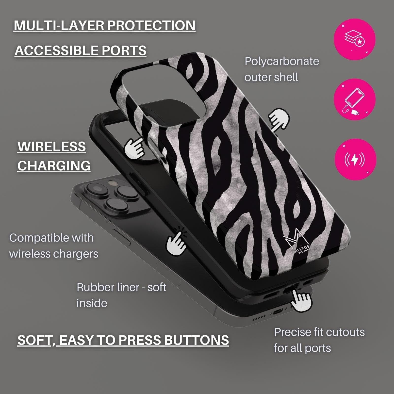 Zebra Yin Yang Phone Case - Miarobi Design By