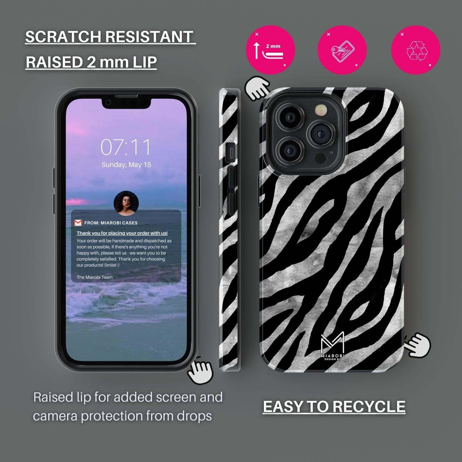 Zebra Yin Yang Phone Case - Miarobi Design By